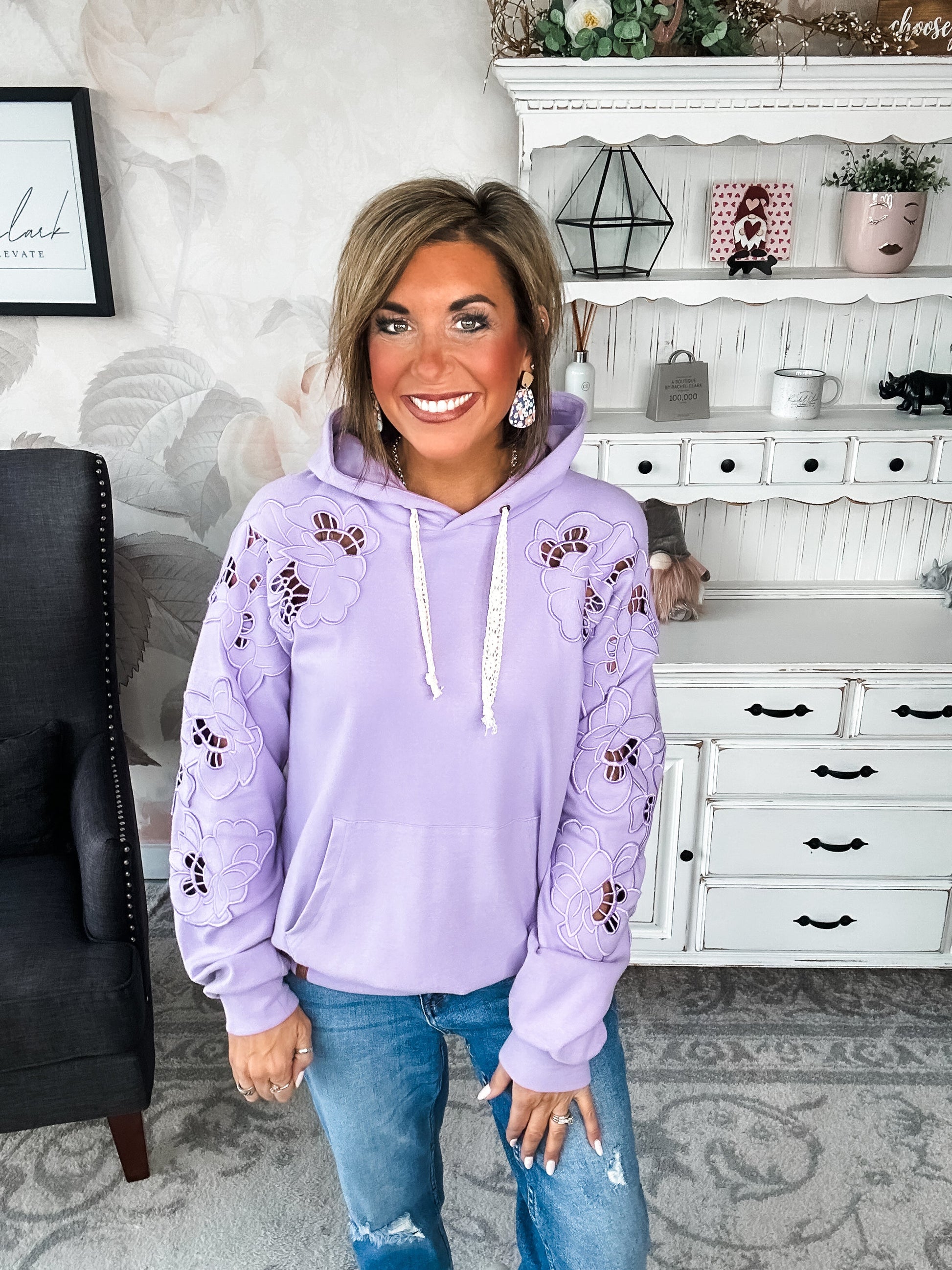 Ampersand Avenue University Hoodie - Love Story - Lilac