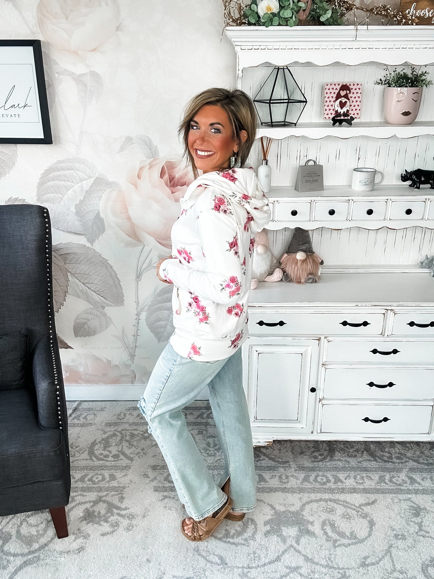 Ampersand Avenue Halfzip Sweatshirt - Garden Bloom