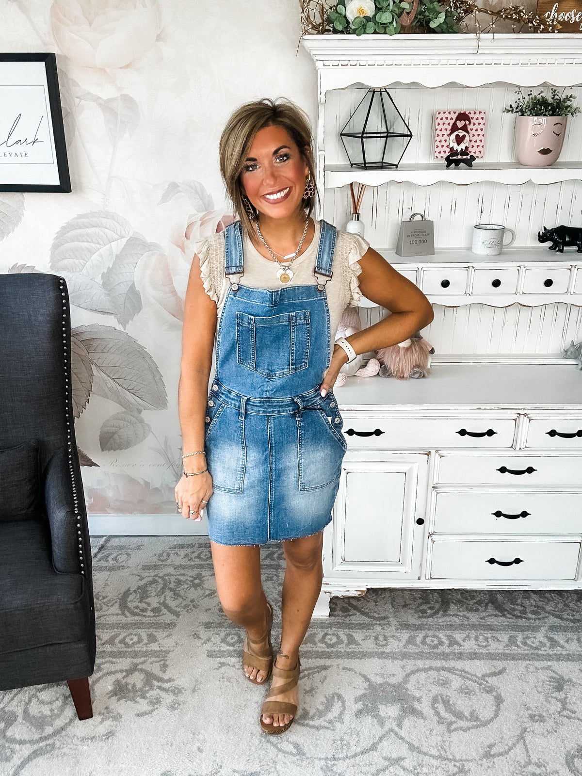 Judy Blue Raw Hem Overall Skirt