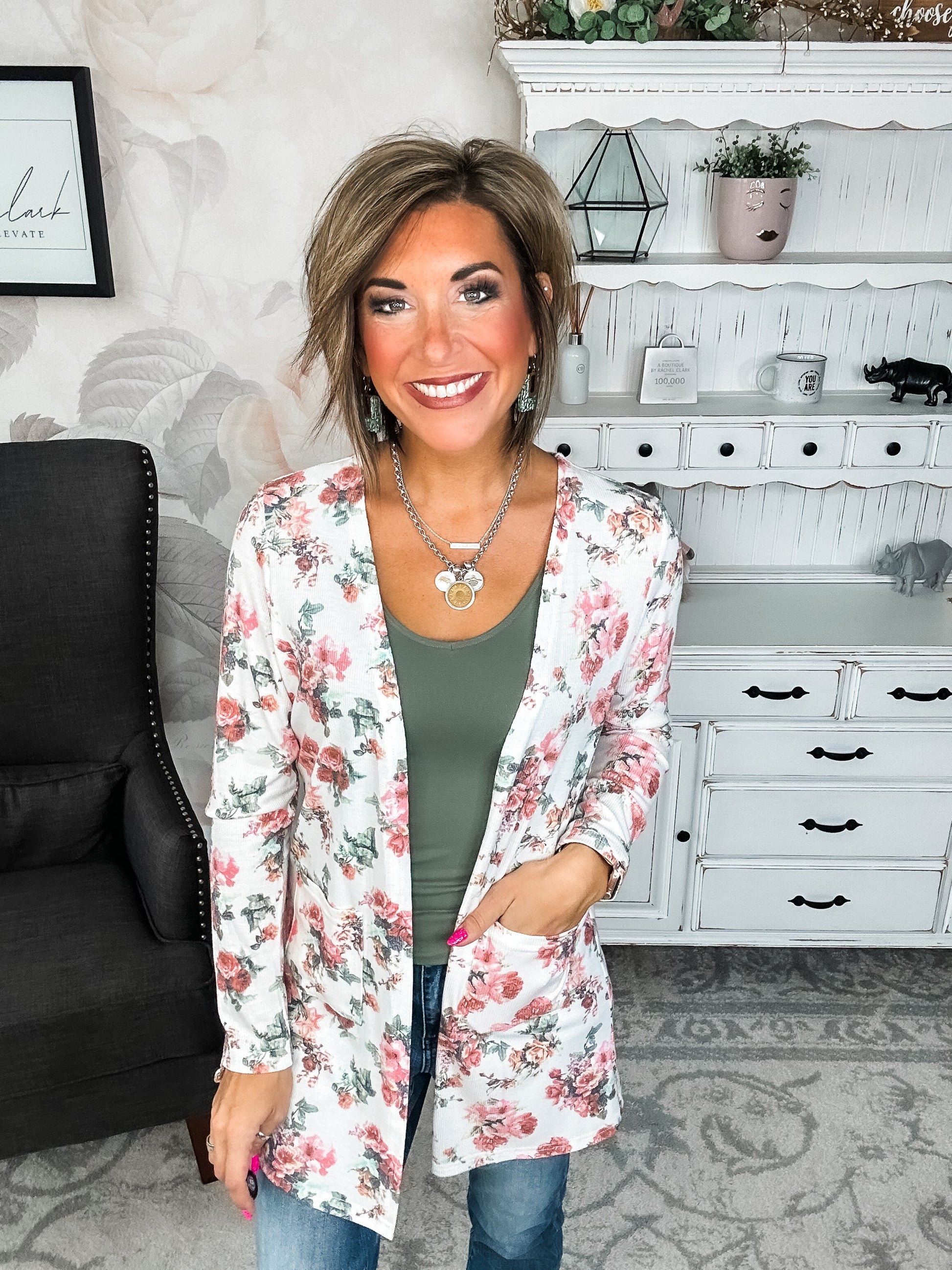 Anytime You Want Floral Cardigan - Ivory