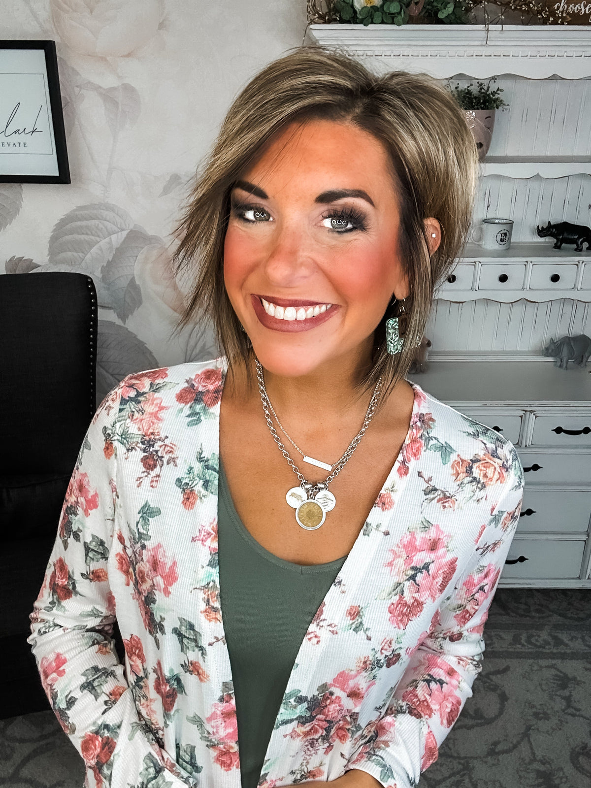 Anytime You Want Floral Cardigan - Ivory
