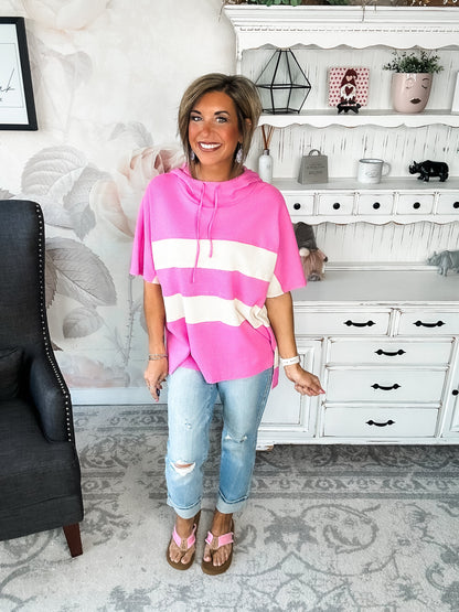 Made It All Up Hooded Top - Pink