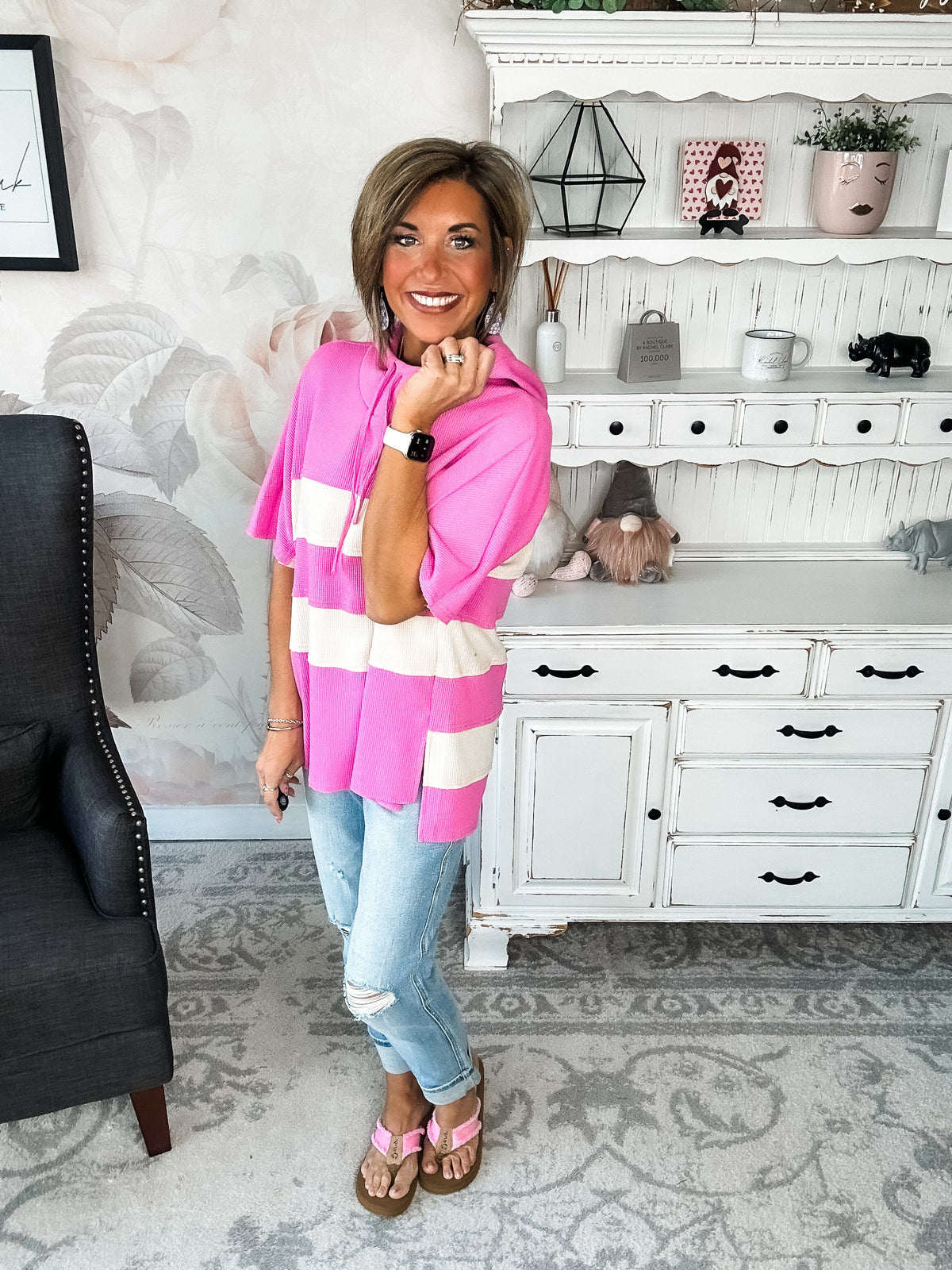 Made It All Up Hooded Top - Pink