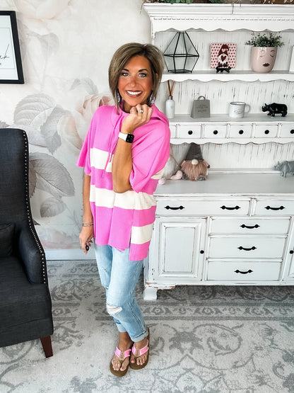Made It All Up Hooded Top - Pink