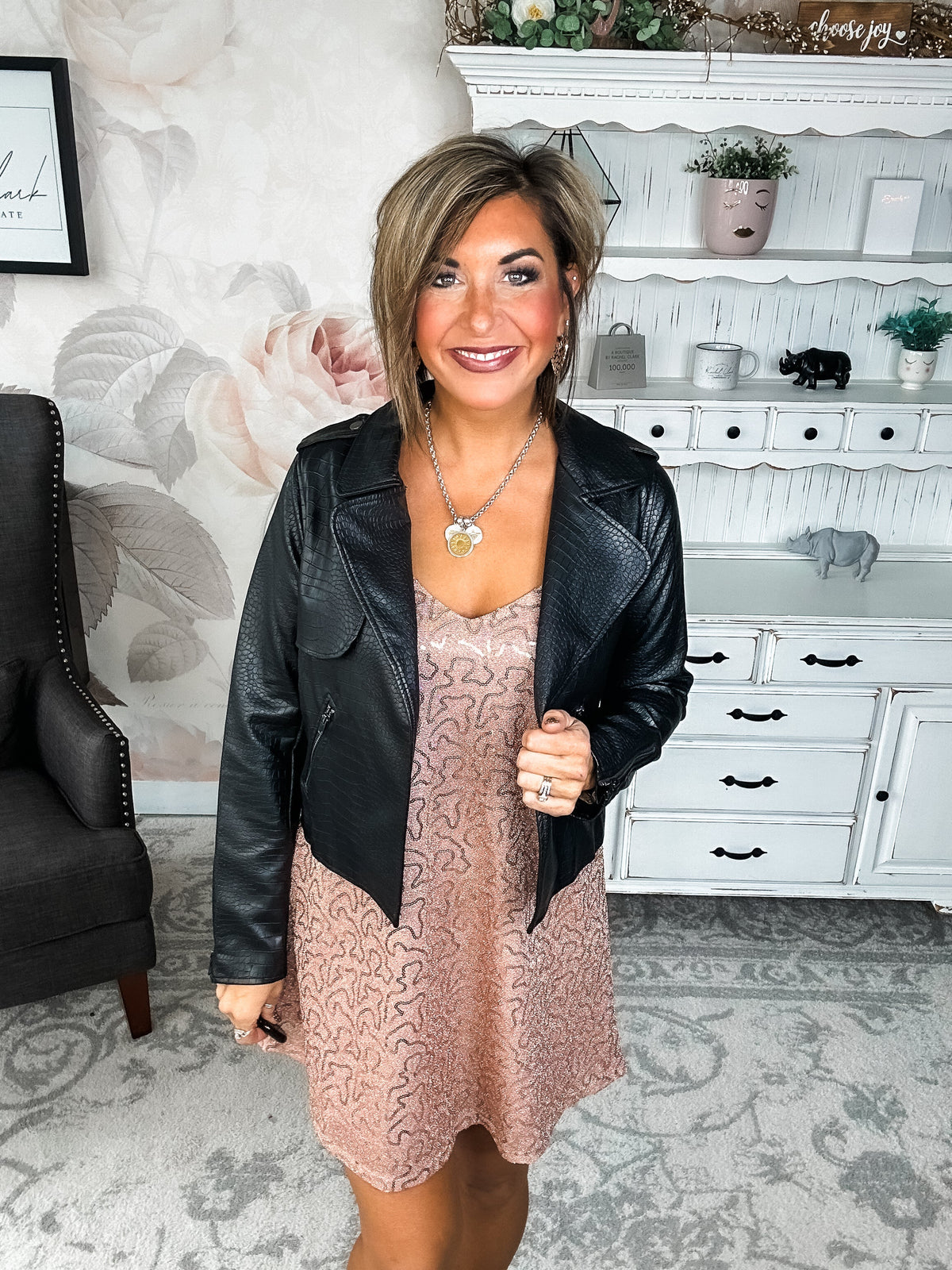 Free to Go Vegan Leather Biker Jacket