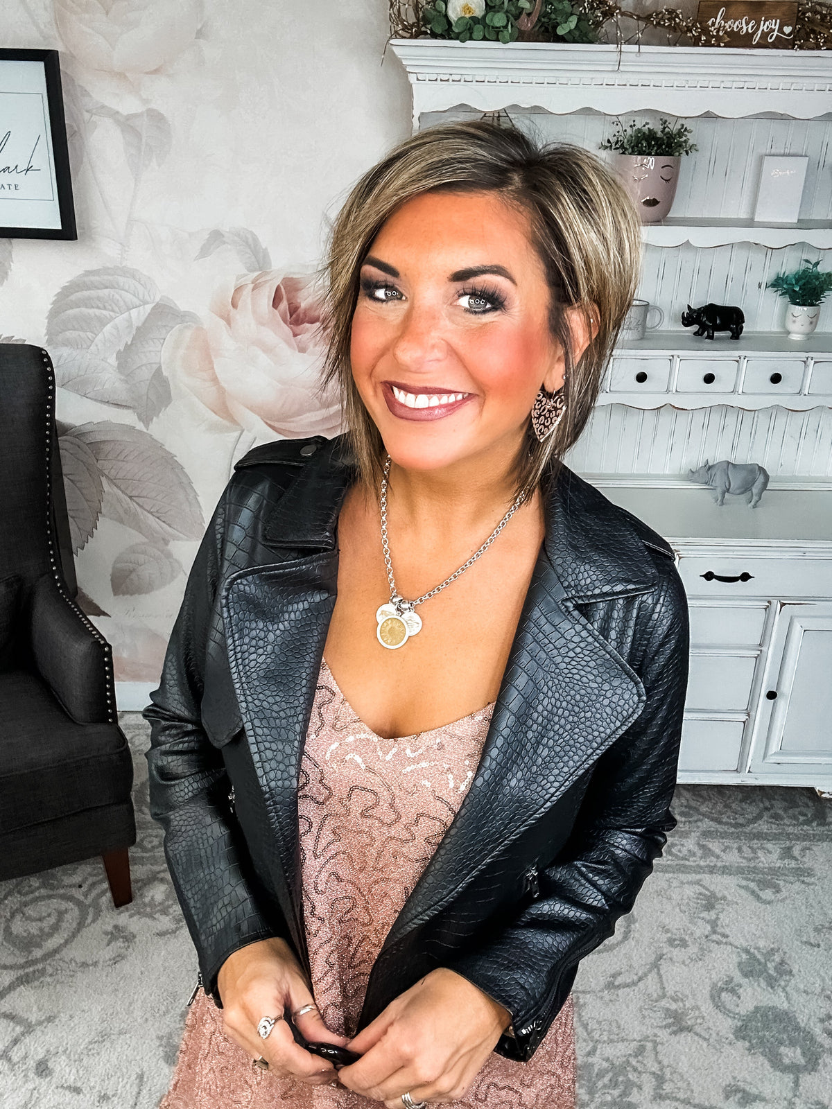 Free to Go Vegan Leather Biker Jacket