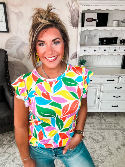 Be Optimistic Top - Multicolor Floral