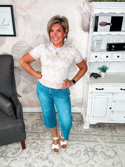 Love You So Short Sleeve Sweater - Taupe