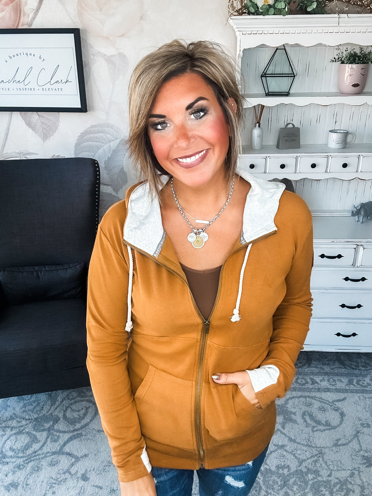 Ampersand Avenue Fullzip Sweatshirt Hey Boo Hey