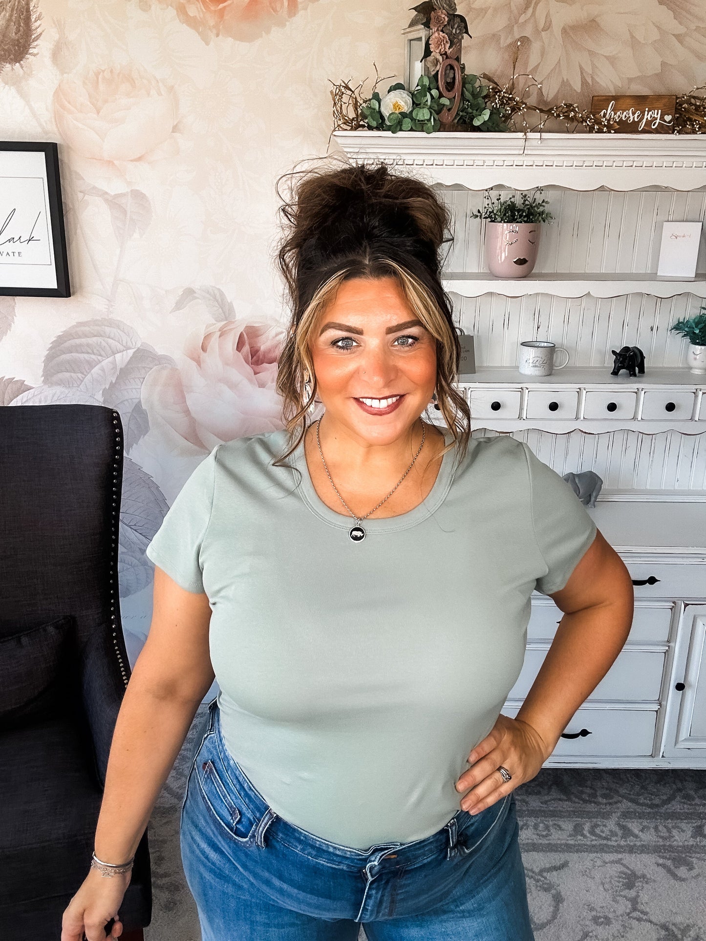 Could Go Back Short Sleeve Tee - Smokey Olive