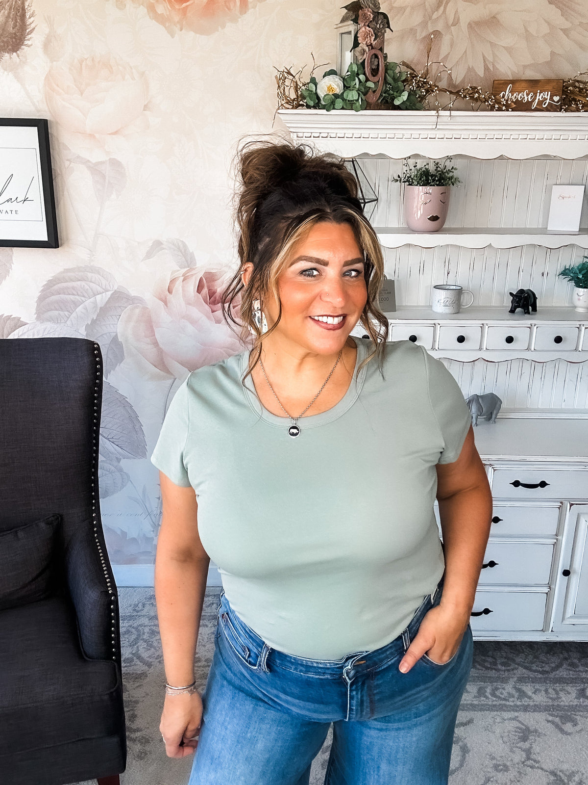 Could Go Back Short Sleeve Tee - Smokey Olive