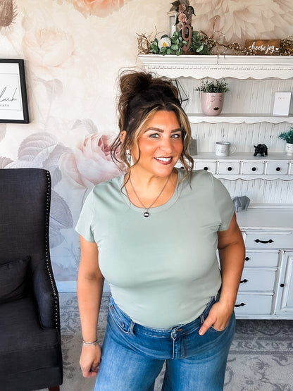 Could Go Back Short Sleeve Tee - Smokey Olive