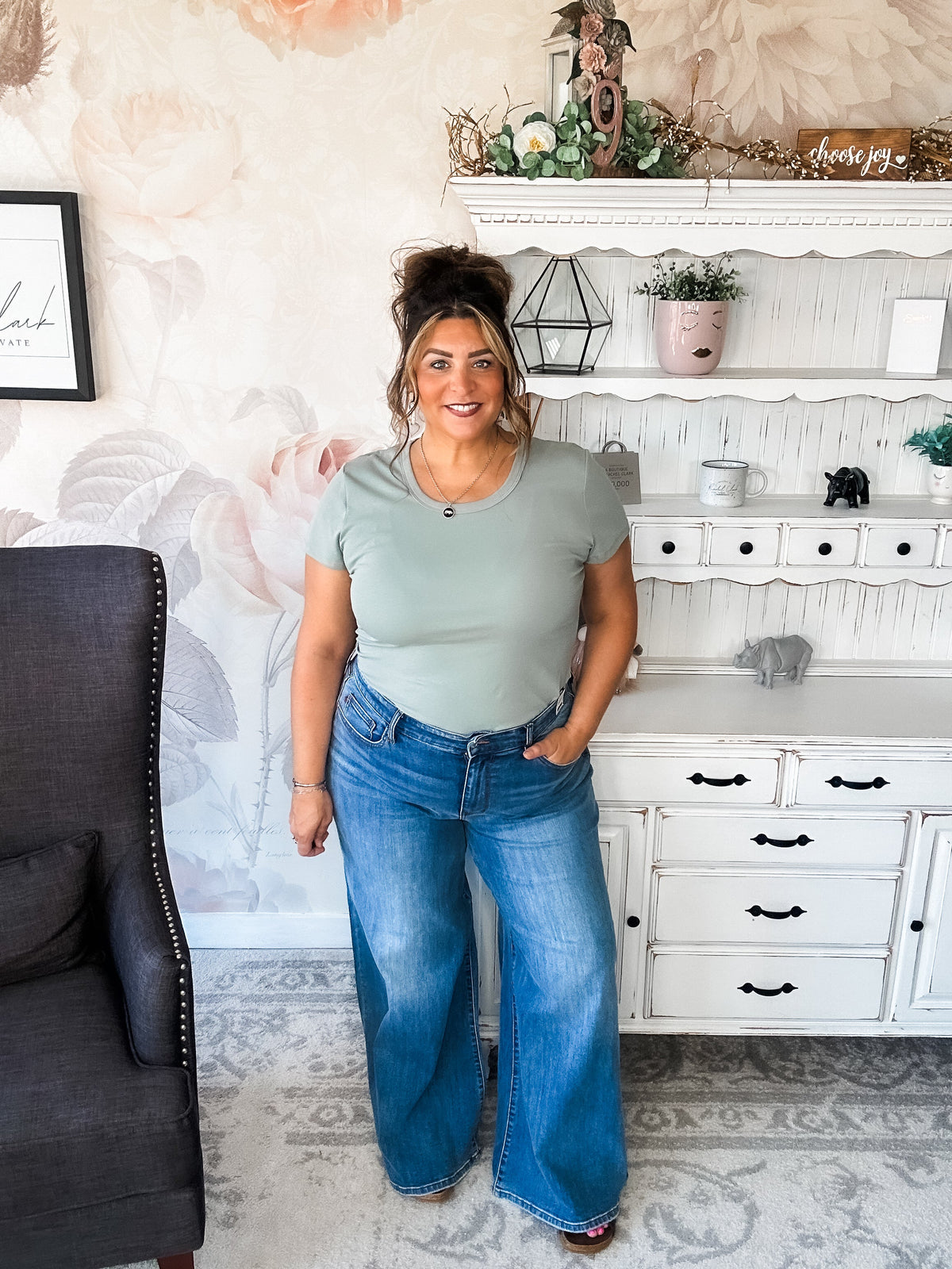 Could Go Back Short Sleeve Tee - Smokey Olive