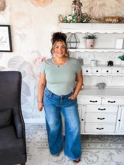 Could Go Back Short Sleeve Tee - Smokey Olive