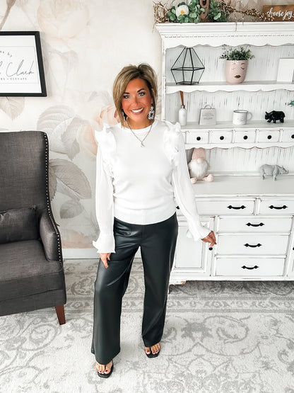For a Change Long Sleeve Blouse - White