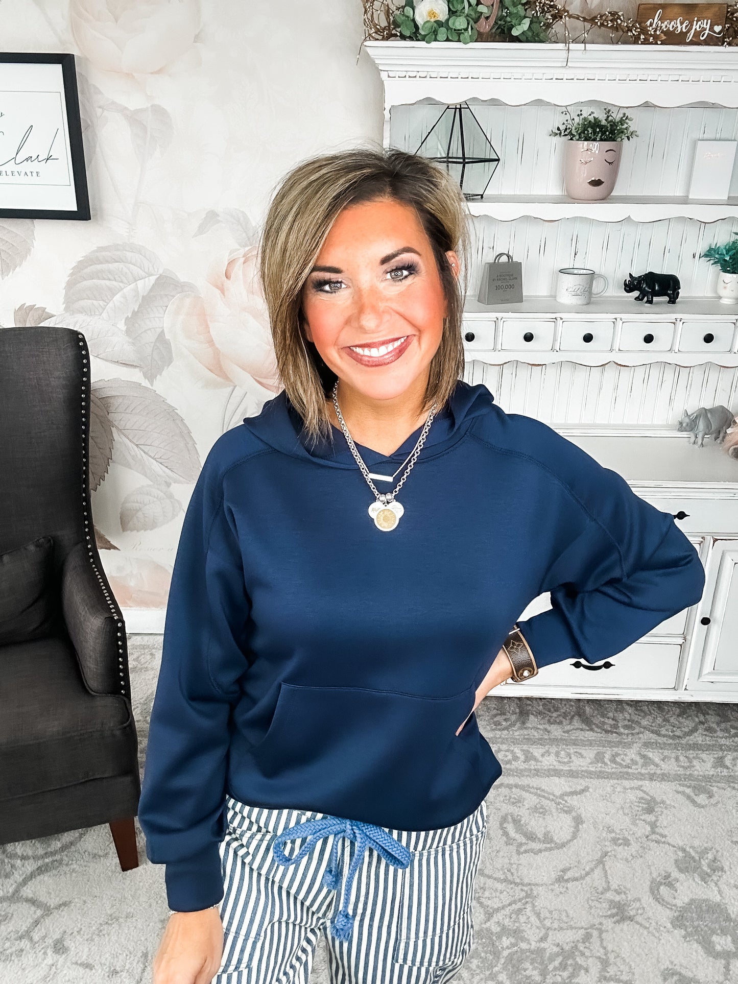 Charmed On The Weekend Hoodie - Navy