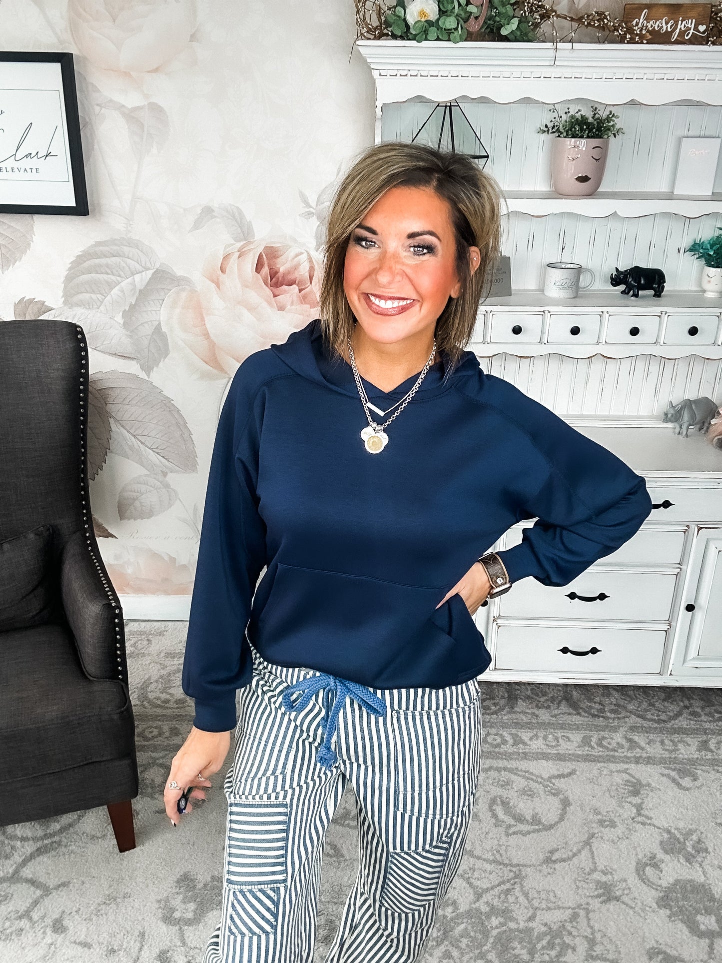Charmed On The Weekend Hoodie - Navy