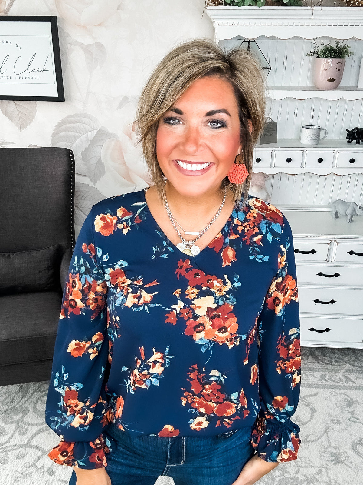 Don't Think You Know Blouse - Navy