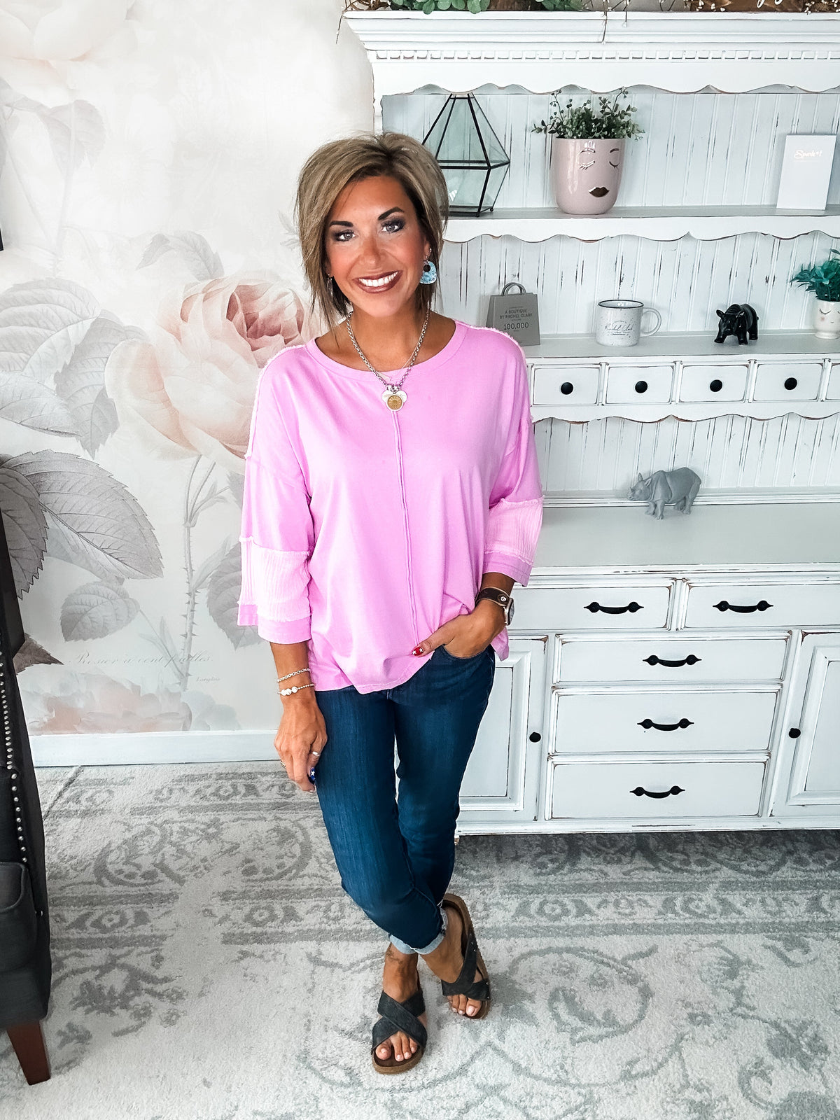 Anything To Help Tunic Top - Pink