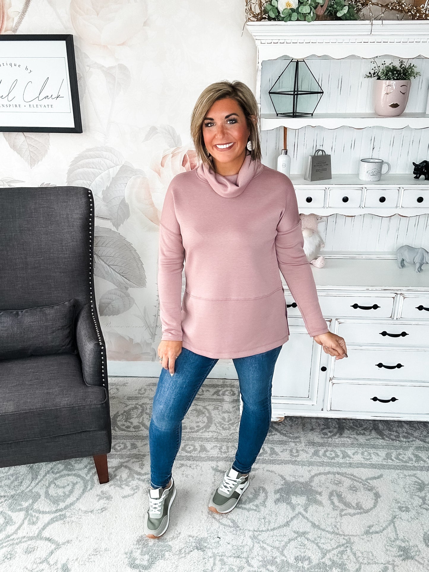 Cozy On The Weekend Cowlneck - Mauve