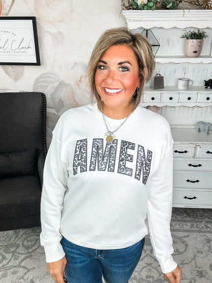 Amen Leopard Applique Sweatshirt