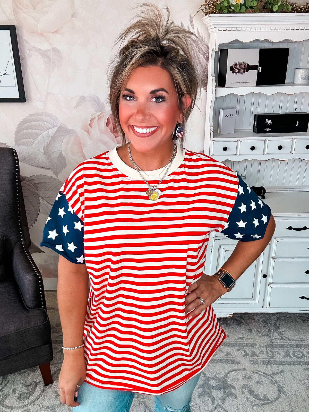 Ampersand Avenue Boyfriend Tee - Little Miss USA