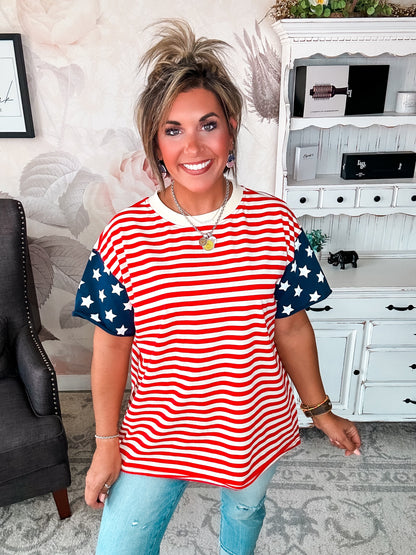 Ampersand Avenue Boyfriend Tee - Little Miss USA