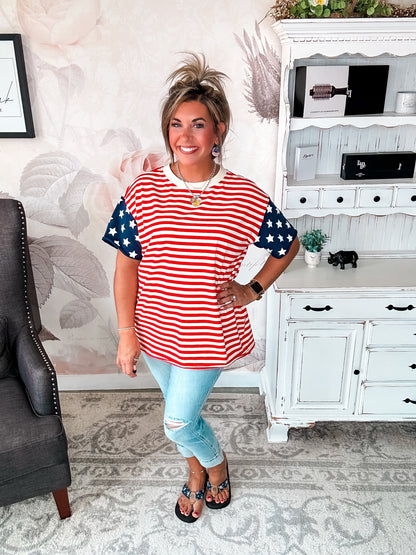Ampersand Avenue Boyfriend Tee - Little Miss USA