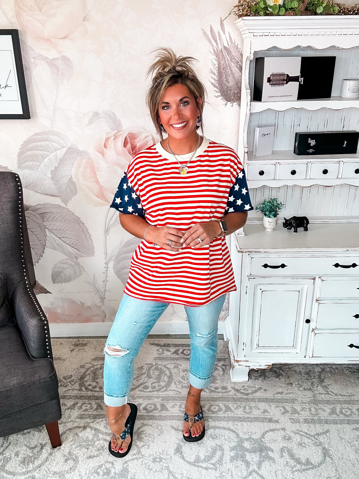 Ampersand Avenue Boyfriend Tee - Little Miss USA
