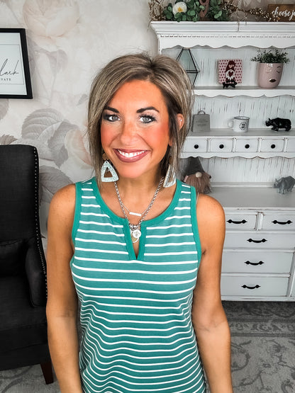 Ampersand Avenue Striped Midi Dress - Sweet Mint
