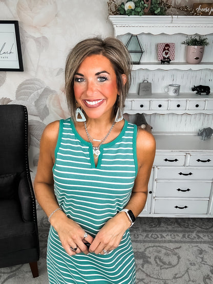 Ampersand Avenue Striped Midi Dress - Sweet Mint