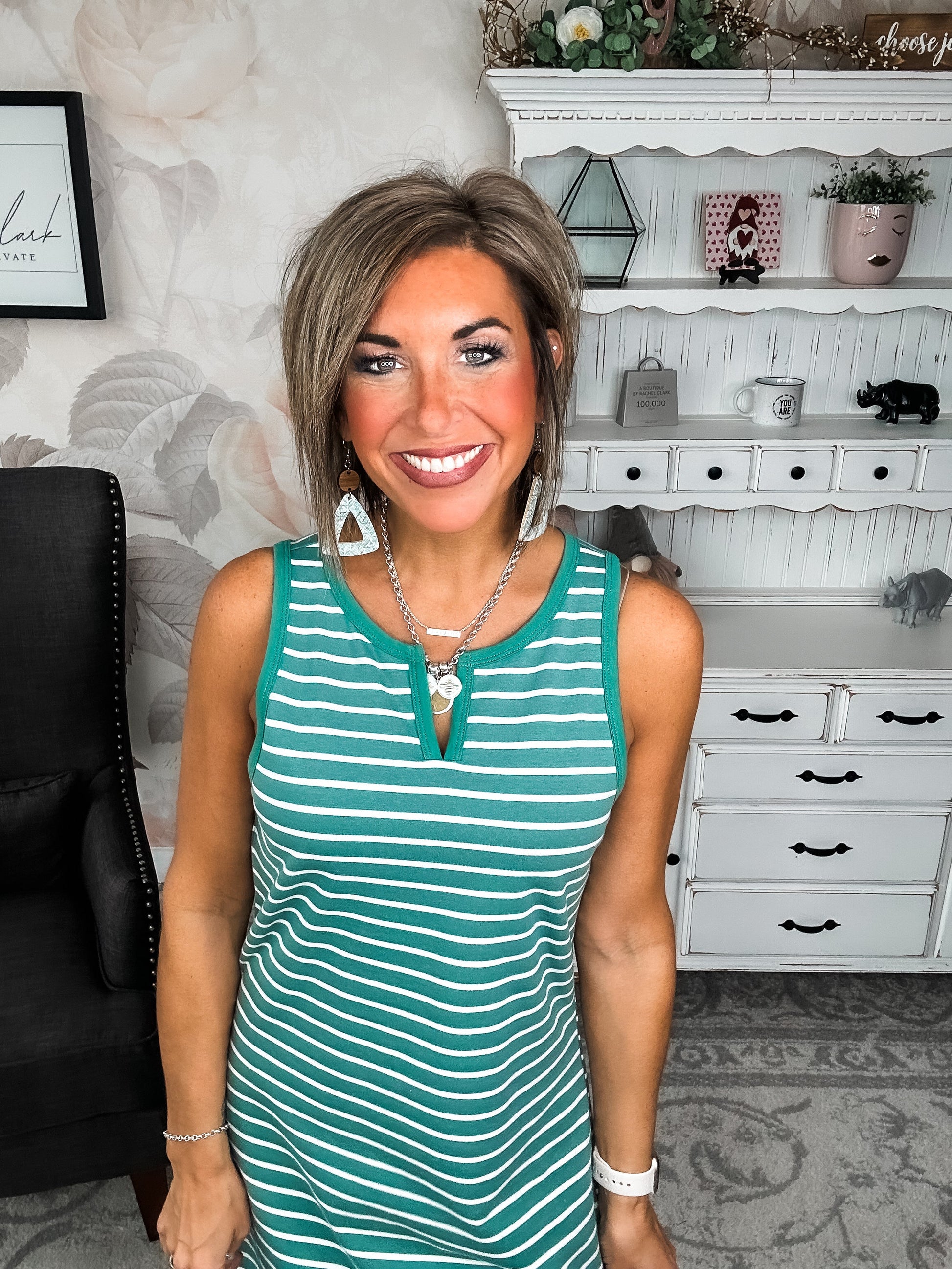 Ampersand Avenue Striped Midi Dress - Sweet Mint