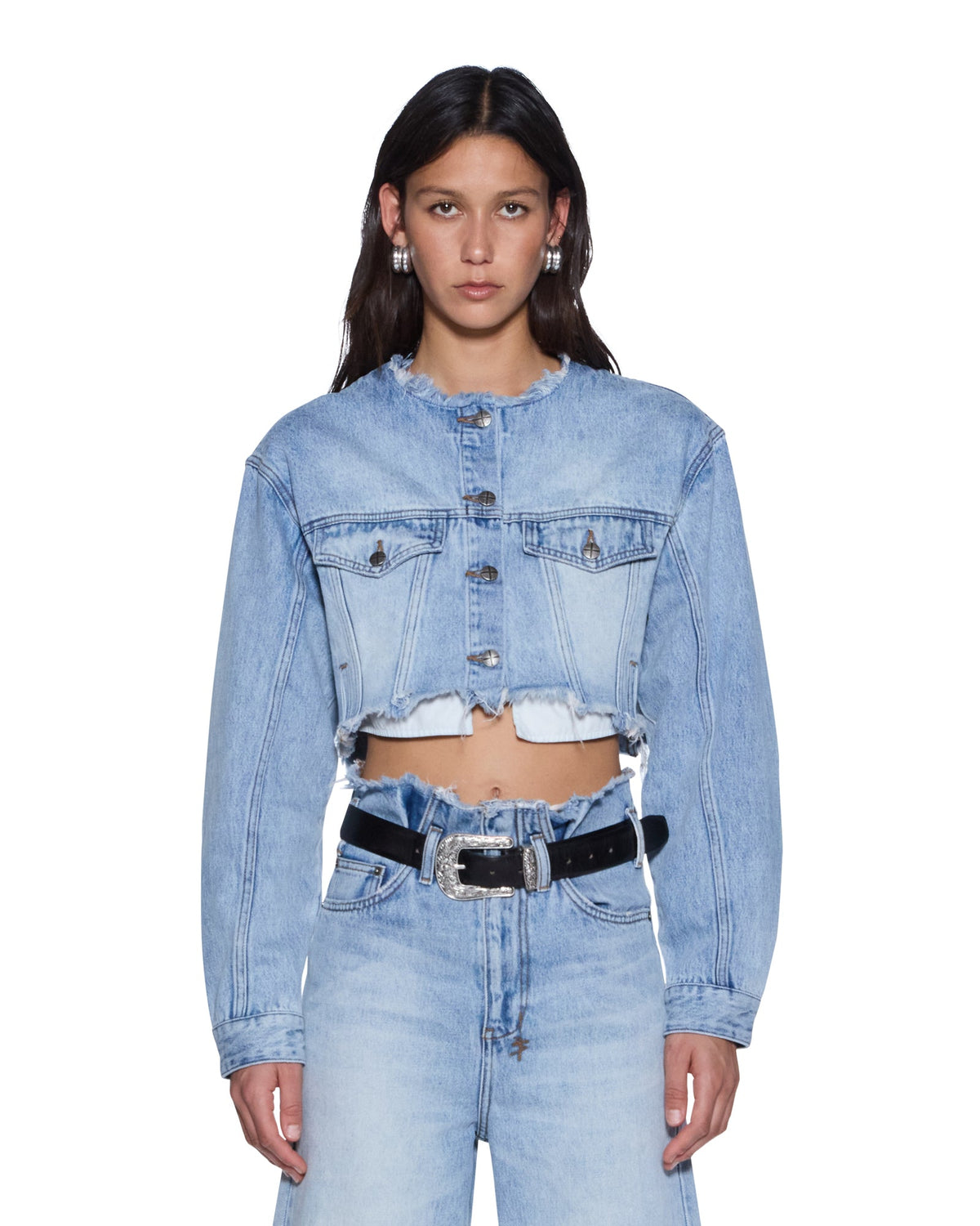 TORN OFF CROP TRUCKER VAPOUR