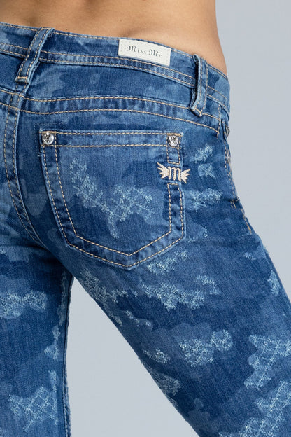 Low Rise Camo Skinny Jeans