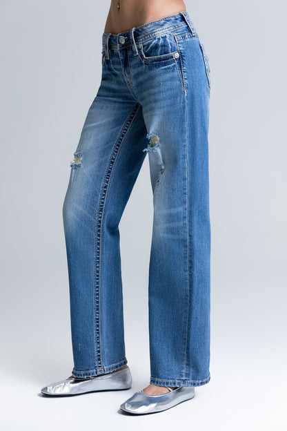 Mina M Low Rise Slim Wide