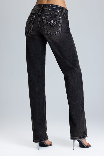 Sedona Border Stitched Low Rise Slim Wide