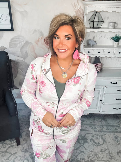Ampersand Avenue Fullzip Sweatshirt - Roses & Dreams
