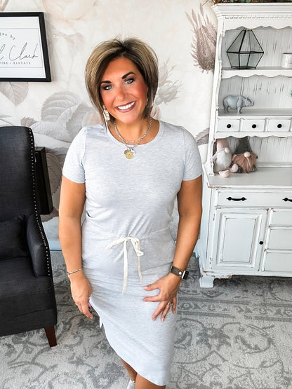 Feel Alive Tshirt Dress - Heather Grey