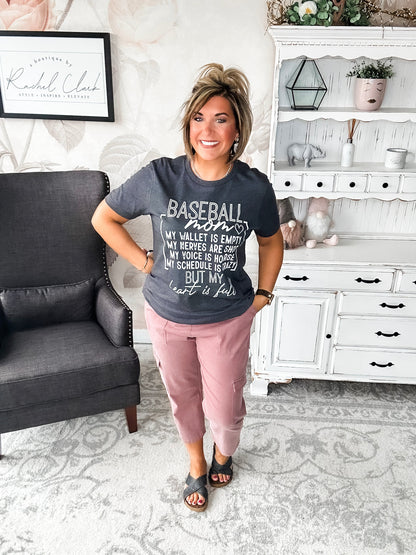 Heart Is Full - Baseball Mom Graphic Tee