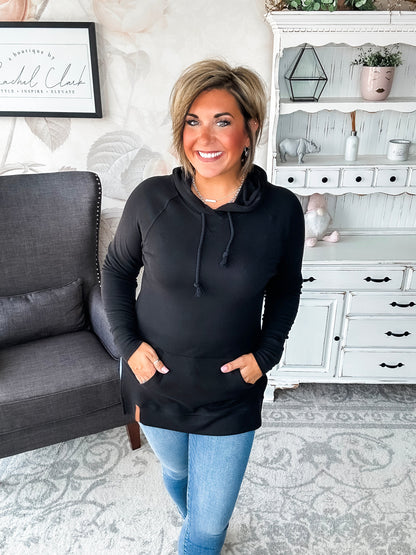 Ampersand Avenue SideSlit Hoodie - Blackout