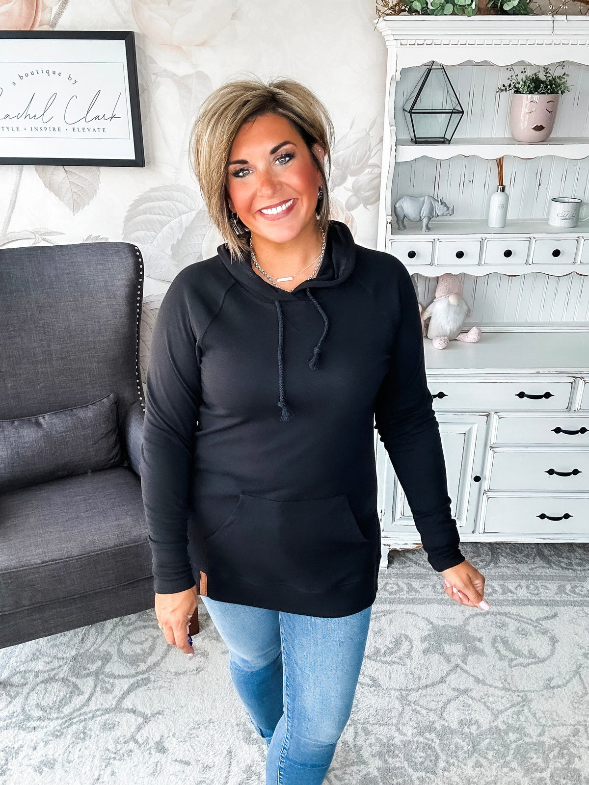 Ampersand Avenue SideSlit Hoodie - Blackout