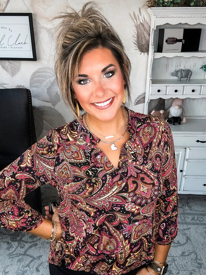 Figure It Out Top - Black Multi
