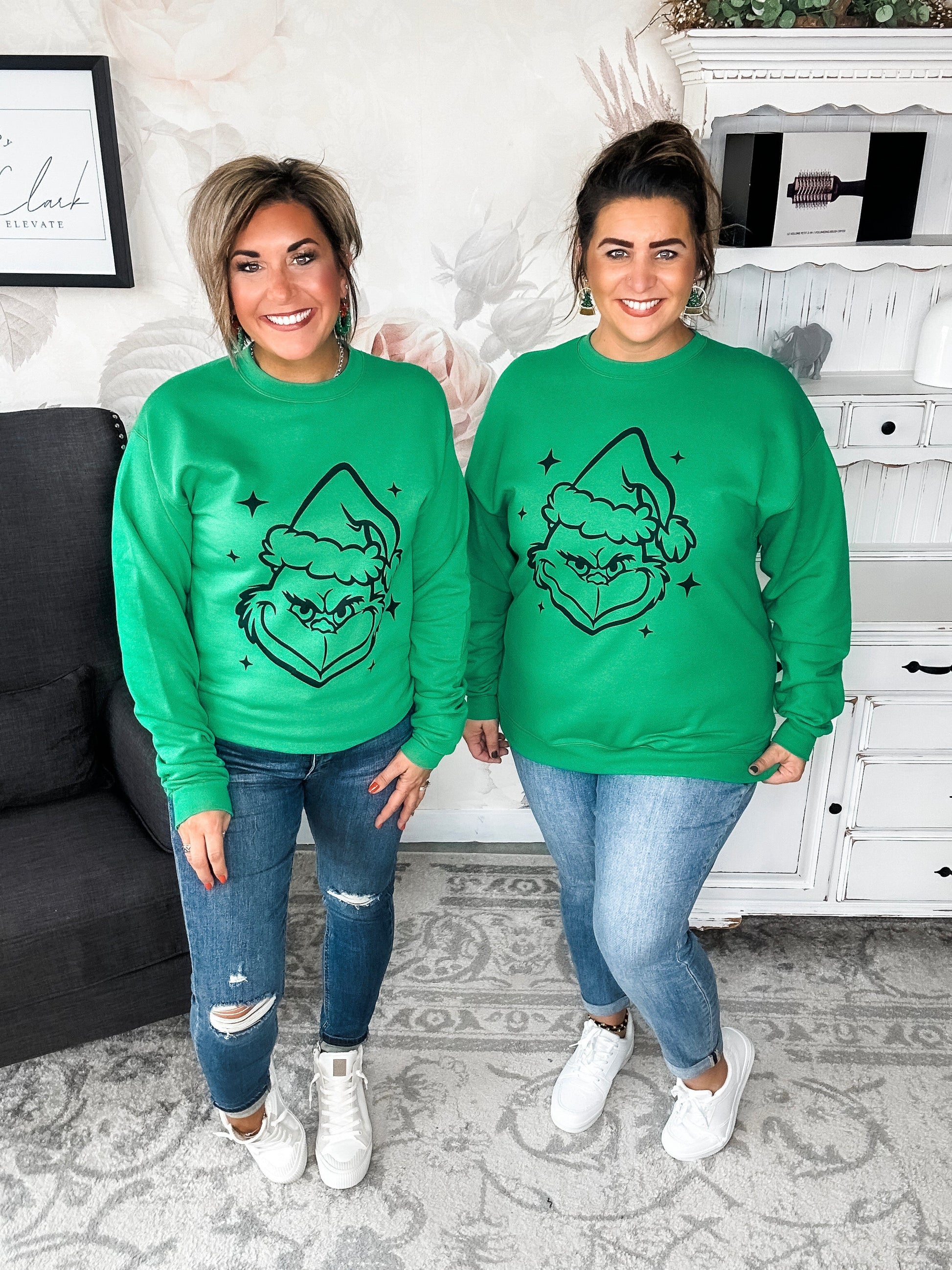 Grinch Face Pullover Sweatshirt