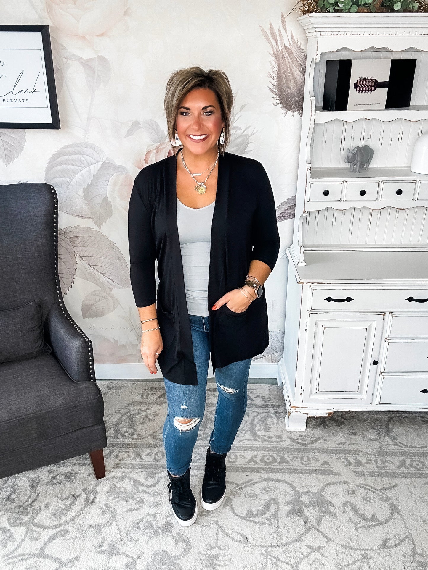 Keep On Going Cardigan - Black
