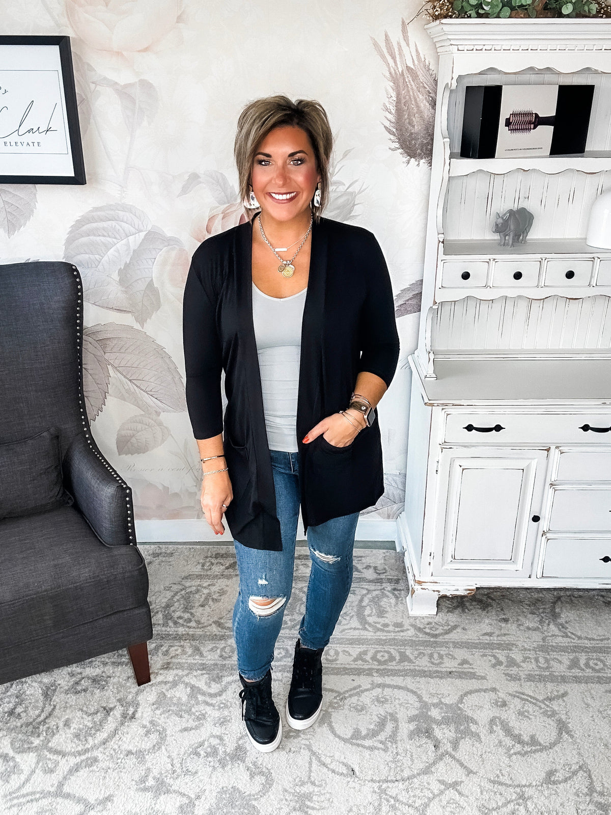 Keep On Going Cardigan - Black