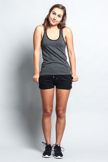 Women's Basic Contrast Piping Light Weight Tank Top (2-Pack)