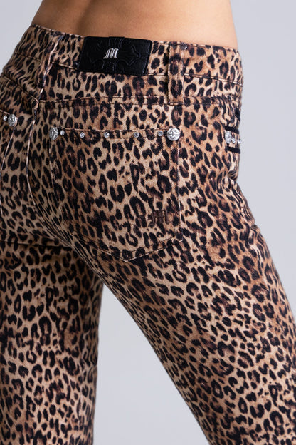 Zara Leopard Bootcut Jeans