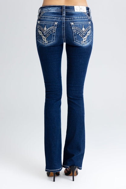 Nyah Cross Stitched Bootcut Jeans