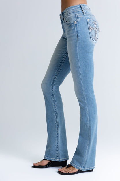 Rebel With A Cross Bootcut Jeans