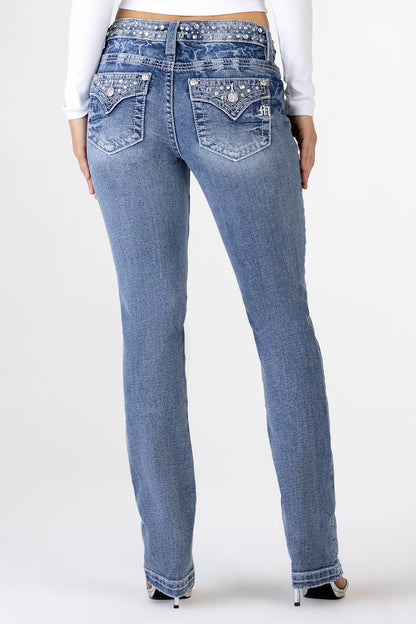 Clara Rhinestone Straight Jeans